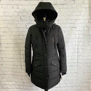 Michael Kors Faux Shearling Collar Puffer Jacket